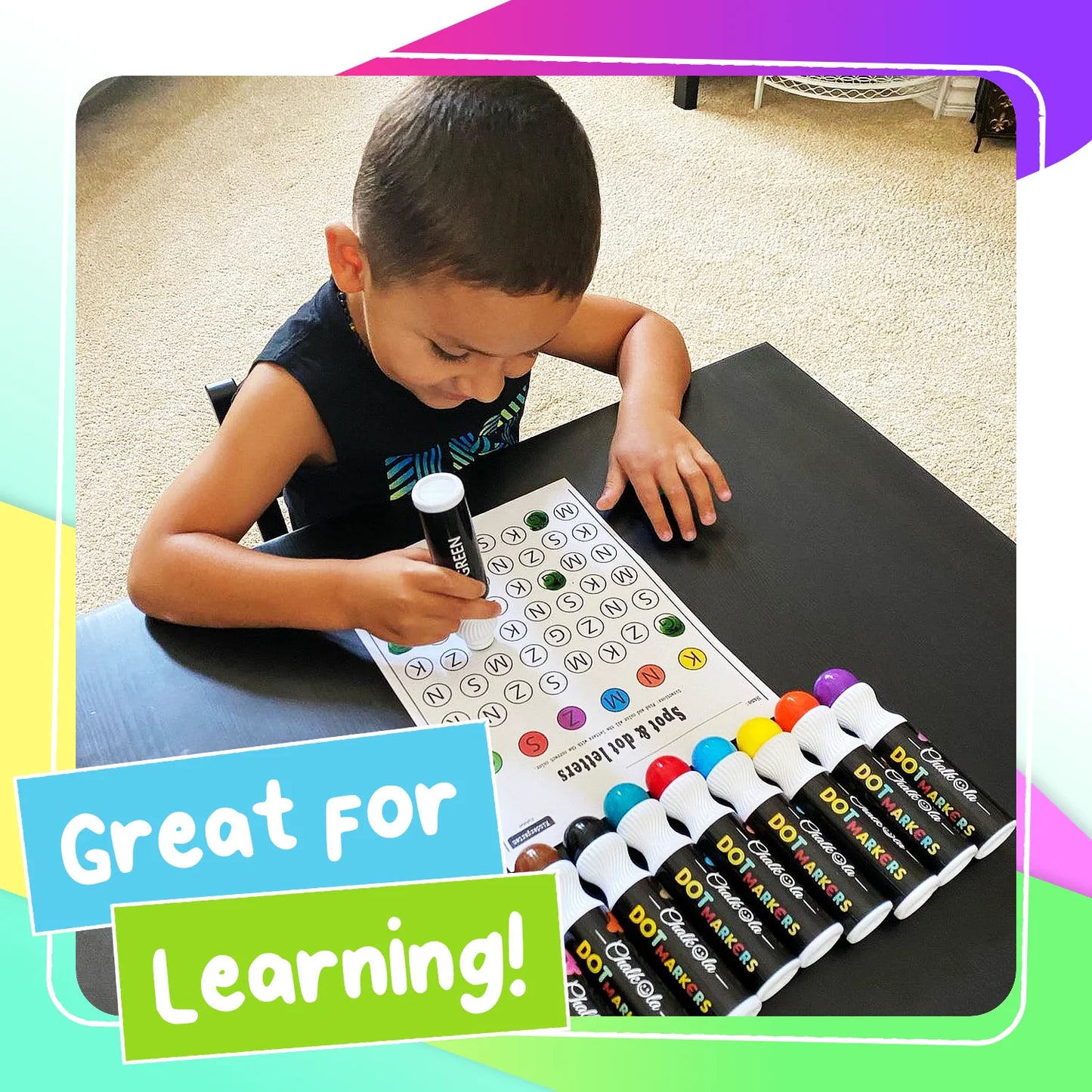 Bundle for Kids: 10 Neon + 8 Shimmer Washable Dot Markers