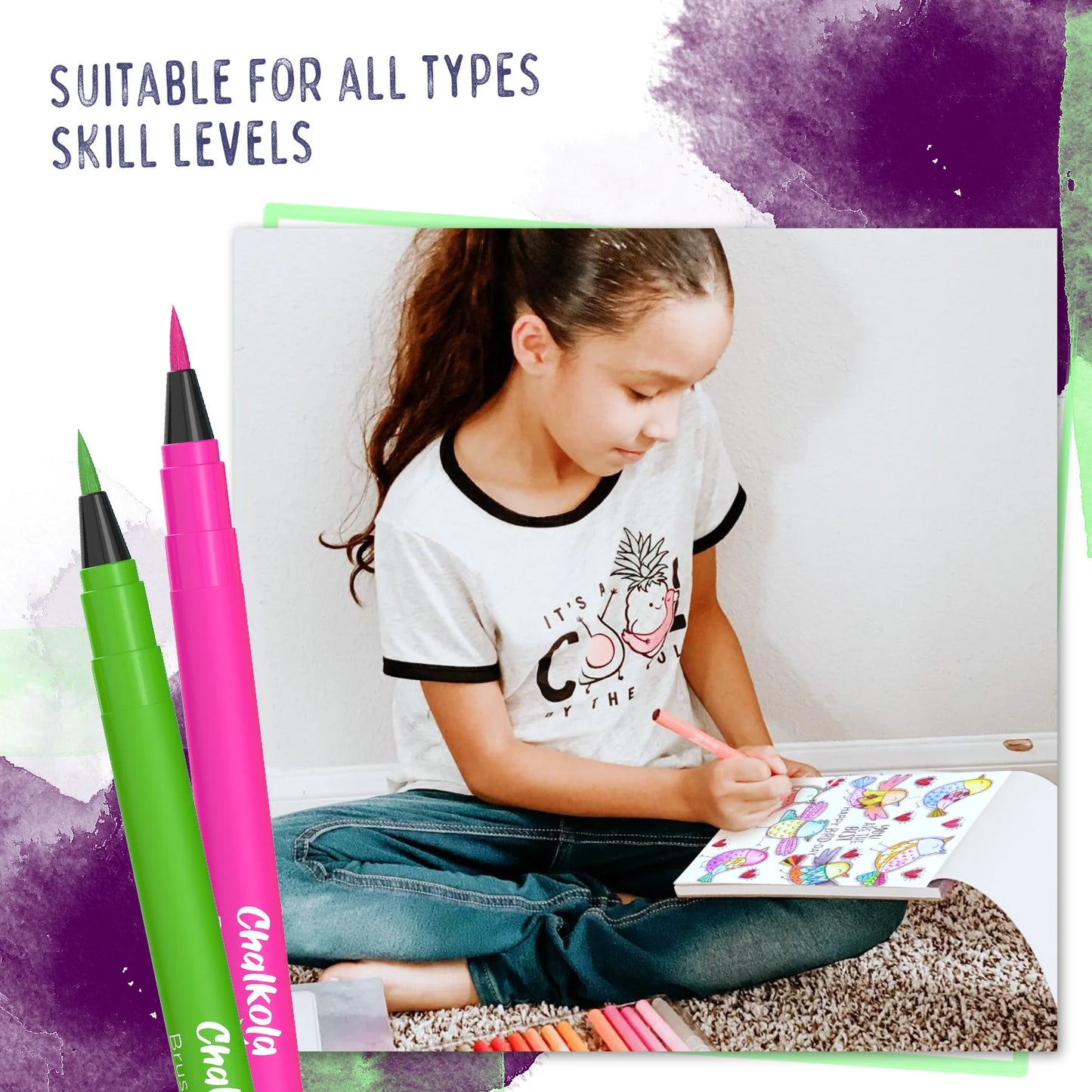 Watercolor Brush Pens & 2 Blending Brushes