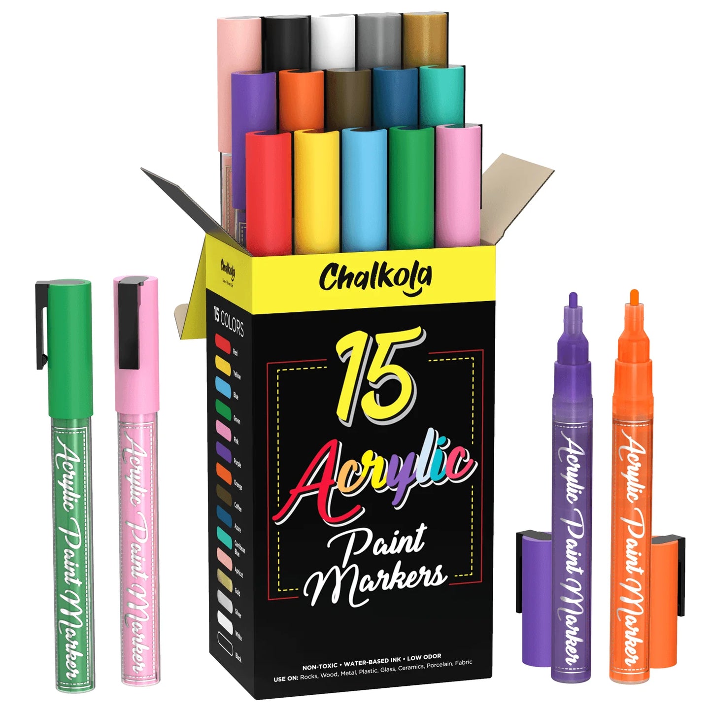 10 Chalk Markers (Gold+Silver) + 15 Acrylic Markers