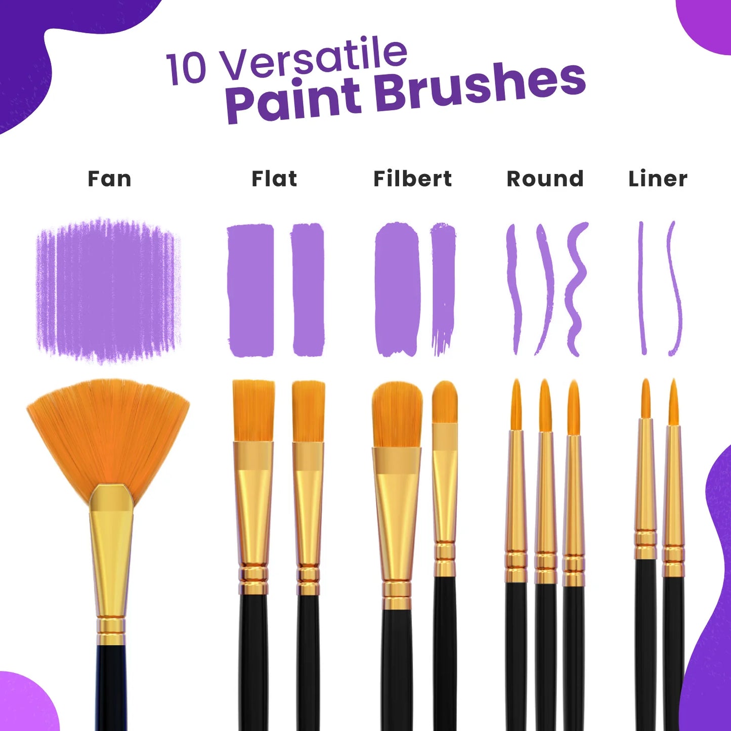 Metallic Acrylic Premium Artist Paint, 22ml Tubes - Set of 32
