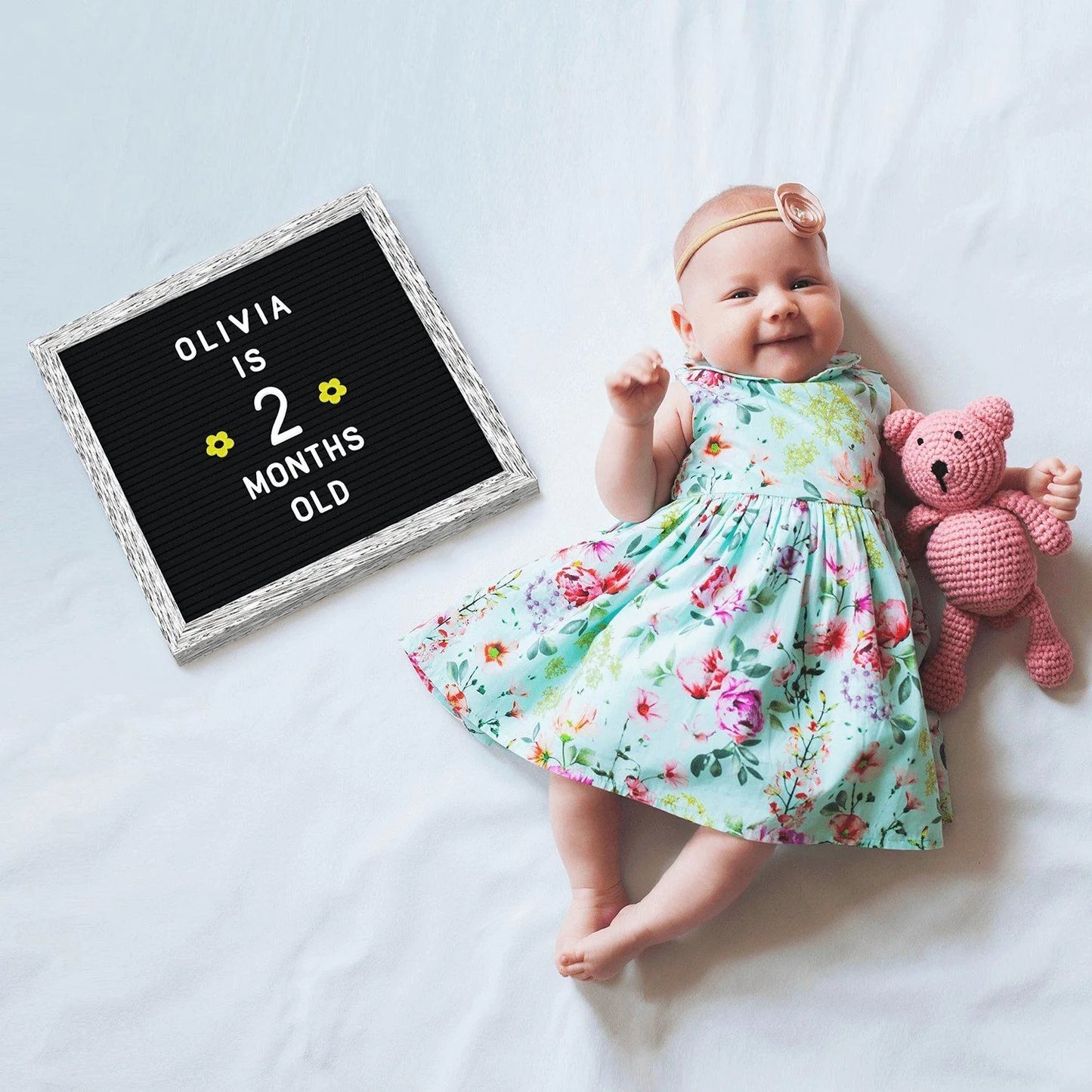 Double Sided Rustic Felt Letter Board 12x12 inch | With Pre-Cut Letters