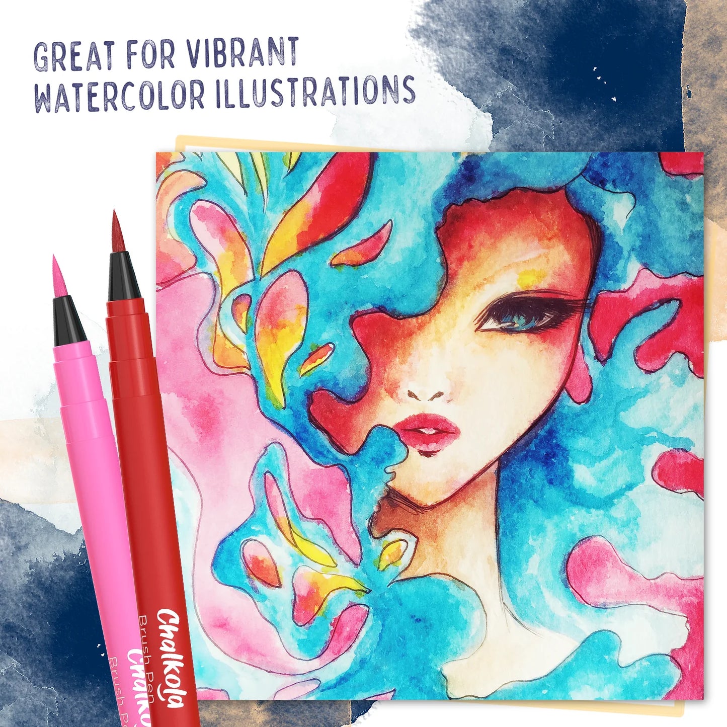 Watercolor Brush Pens & 2 Blending Brushes
