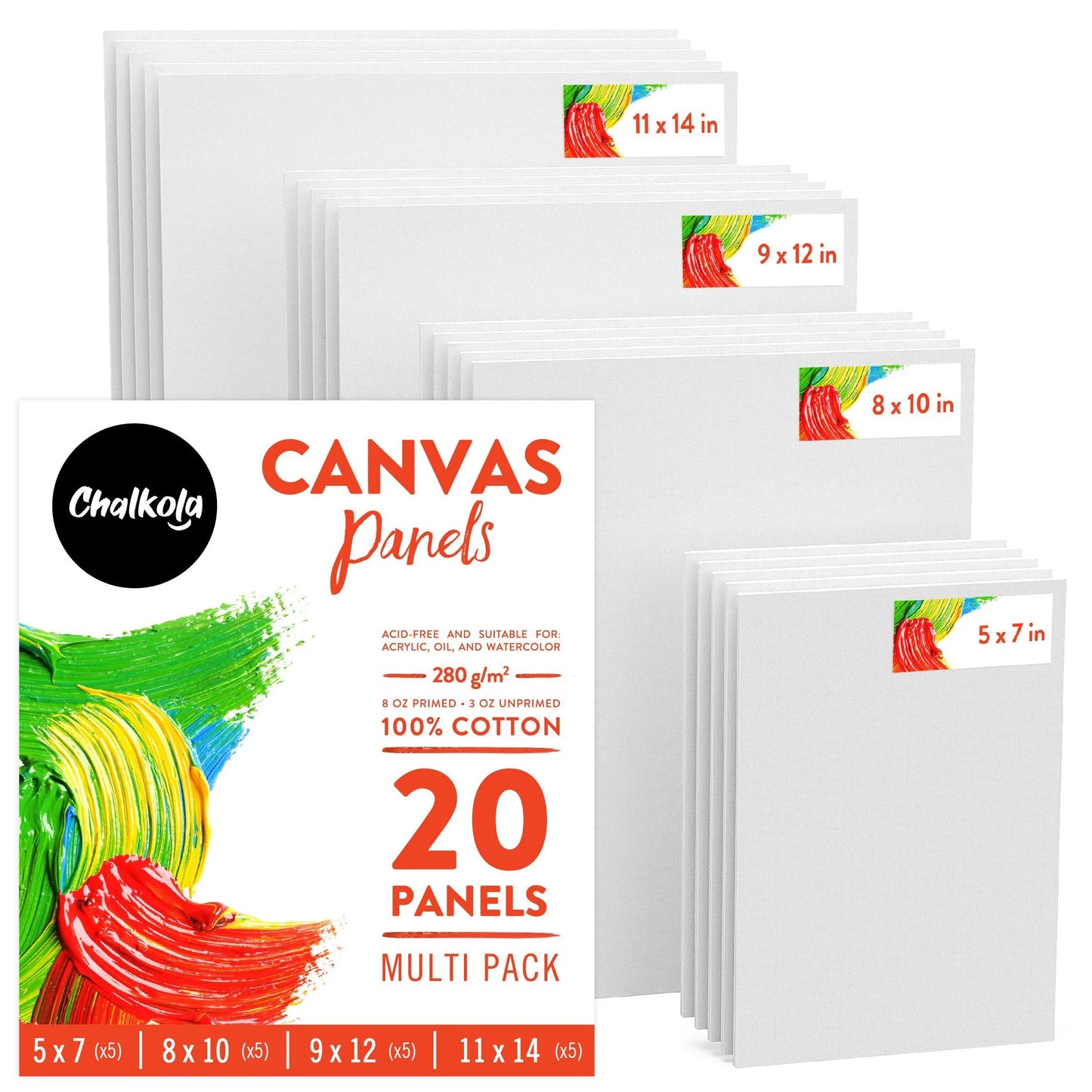 Artist's Bundle: 32 Acrylic Paint + 20 Canvas Panels