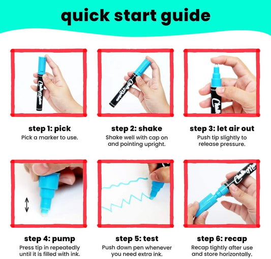 Metallic Chalk Markers with - Pack of 10 Pens