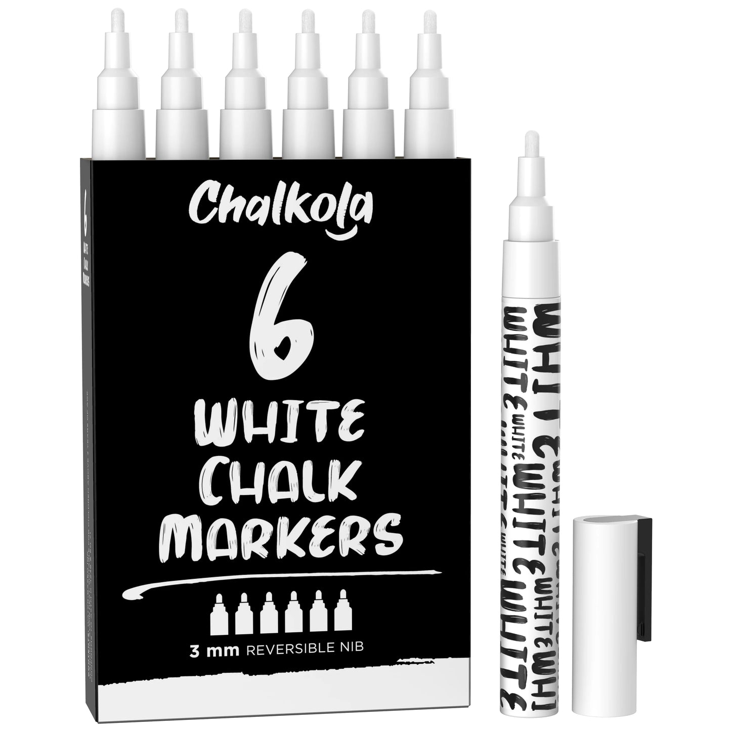 White Liquid Chalk Marker Pen (6 Pack)