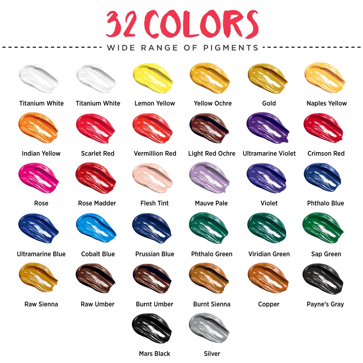 Artist's Bundle: 32 Acrylic Paint + 20 Canvas Panels