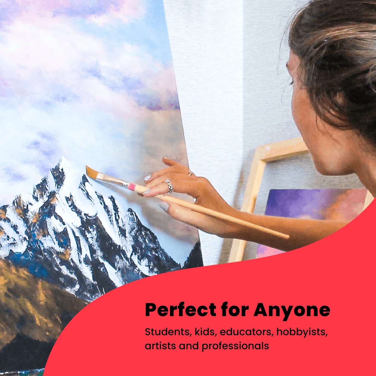 Painting Canvas Panels | 4x4, 6x6, 8x8, 10x10, 12x12 inch (5 Each, 25 Pack)