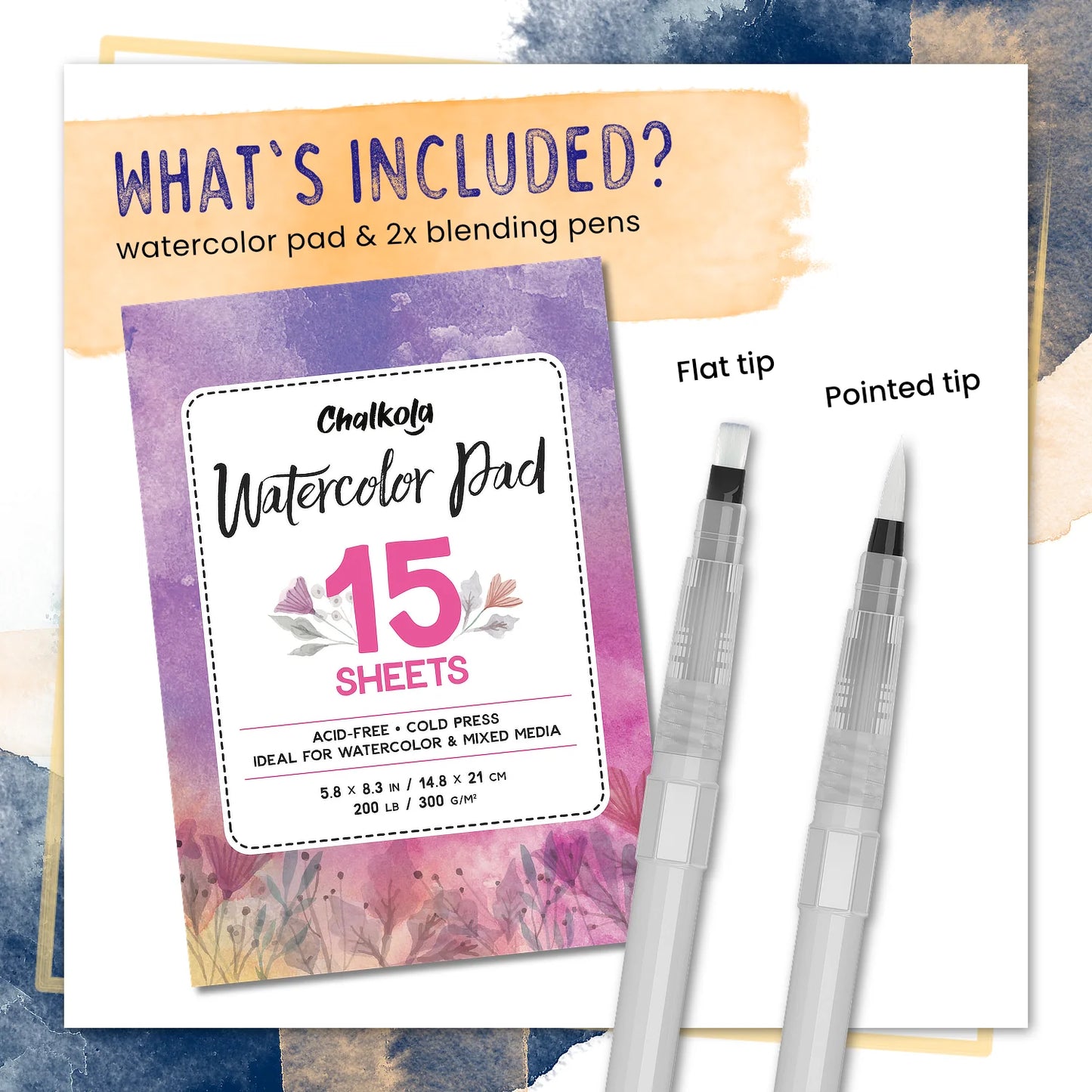 Watercolor Brush Pens & 2 Blending Brushes