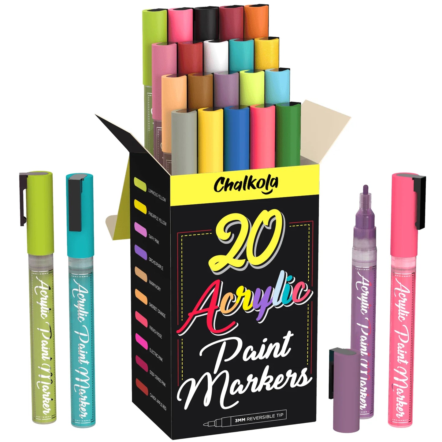 20 Chalk Markers + 20 Acrylic Markers Bundle