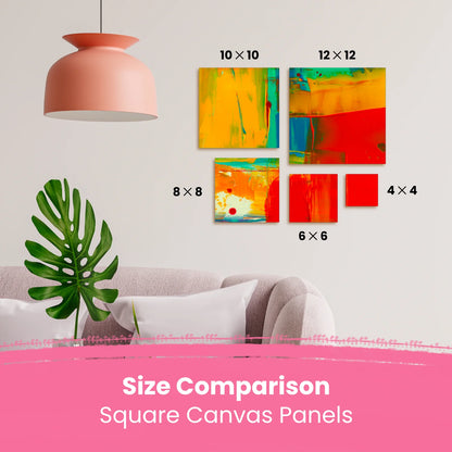 Black Painting Canvas Panels | 4x4, 6x6, 8x8, 10x10, 12x12 inch (5 Each, 25 Pack)