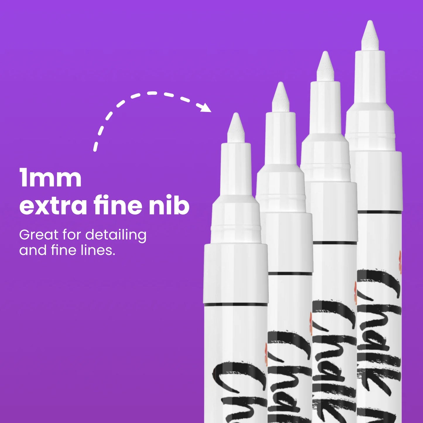 White Chalk Markers - Pack of 4 Pens