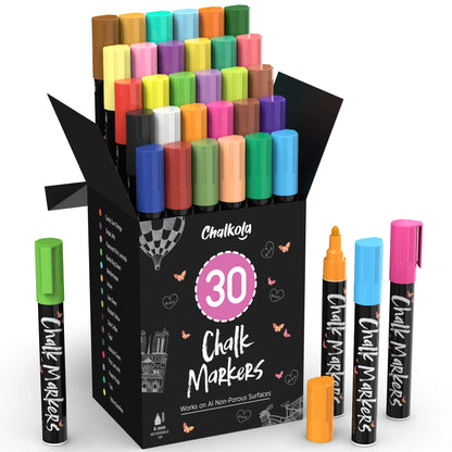 Neon & Pastel Chalk Markers - Pack of 30 Pens