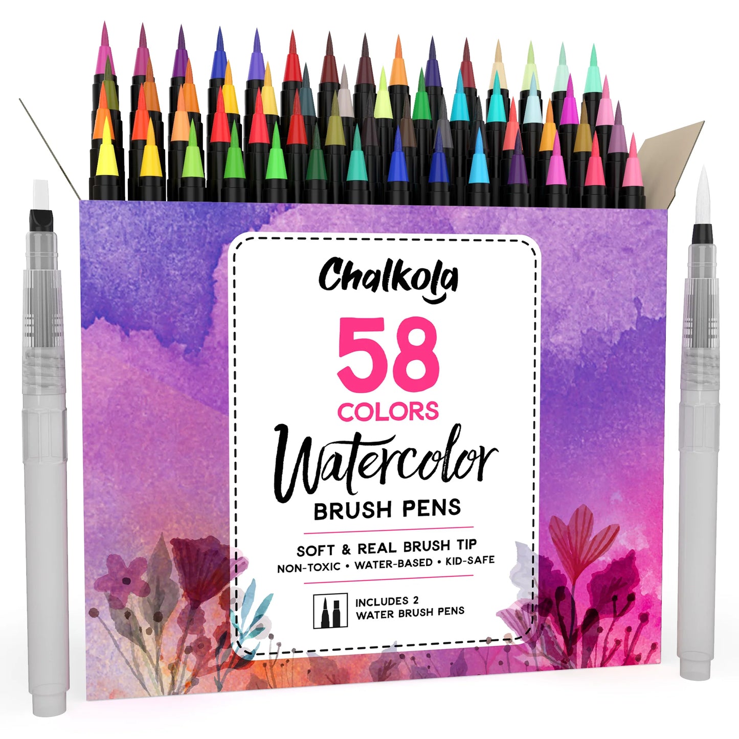 Watercolor Brush Pens & 2 Blending Brushes