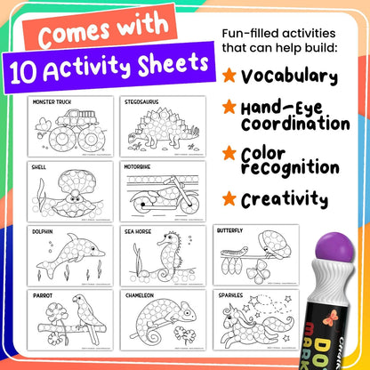 Chalkola 8 Washable Dot Markers for Toddlers