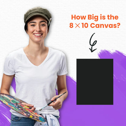 Black Paint Canvas Panels 8x10 inch (15 Pack)