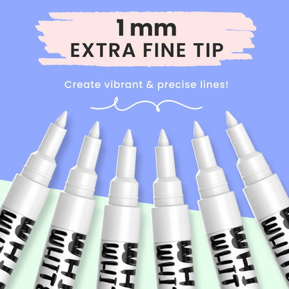 White Liquid Chalk Marker Pen (6 Pack)
