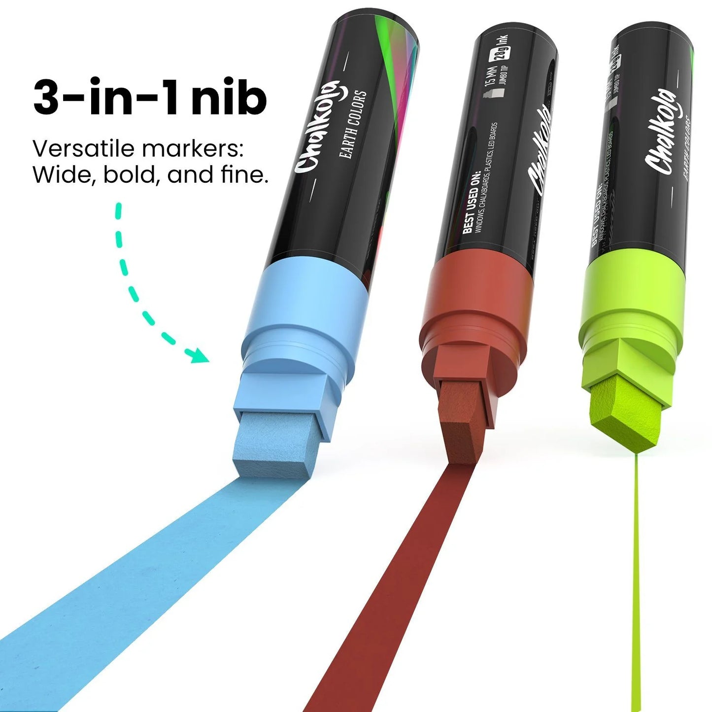Bundle: Window Chalk Markers 15mm Nib - Neon & Classic Colors