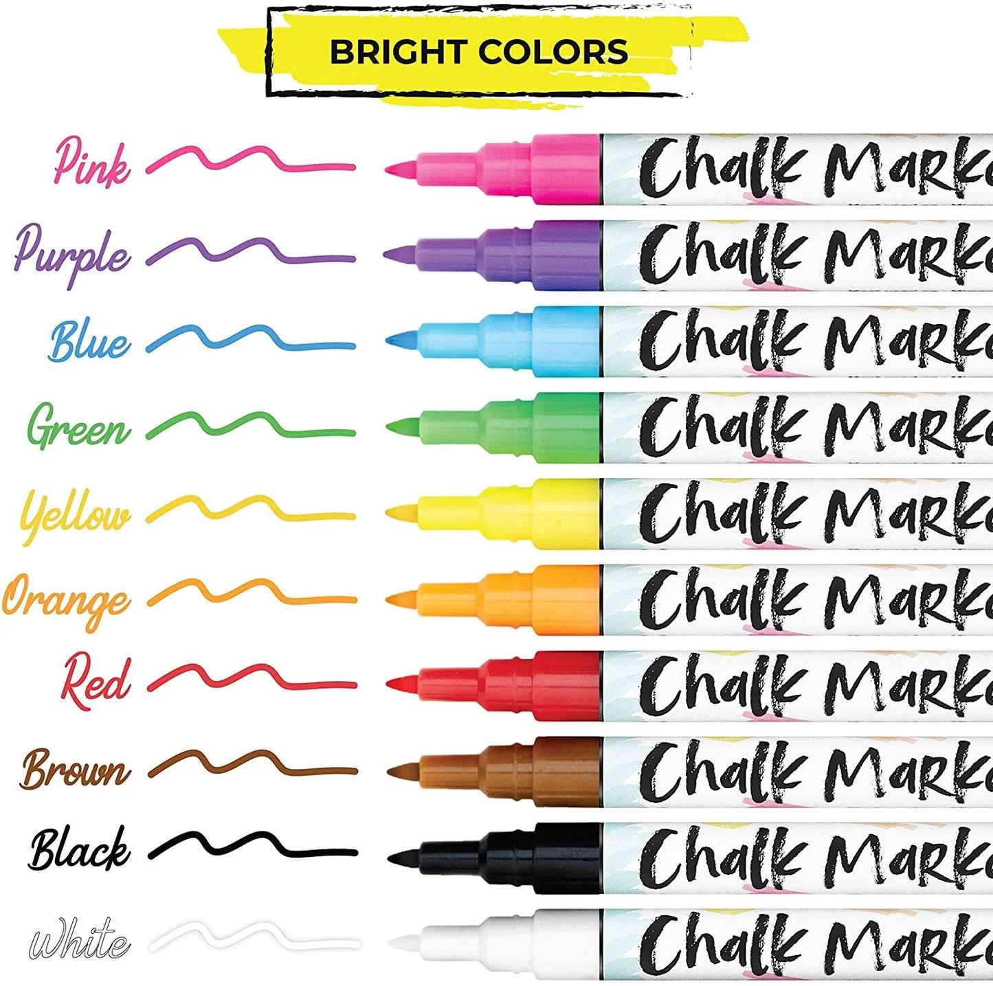 Bundle: 1mm Chalk Markers - Extra Fine Nib | Neon & Earth Colors