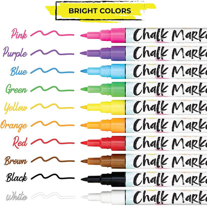 Bundle: 1mm Chalk Markers - Extra Fine Nib | Neon & Earth Colors