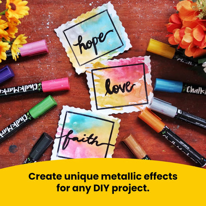 Metallic Chalk Markers with - Pack of 10 Pens