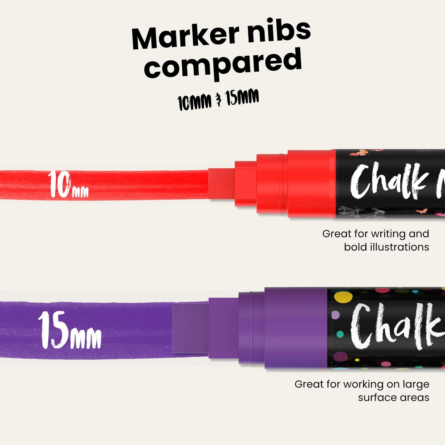 Liquid Chalk Markers with Gold & Silver - 6mm Reversible Nib | Pack of 10