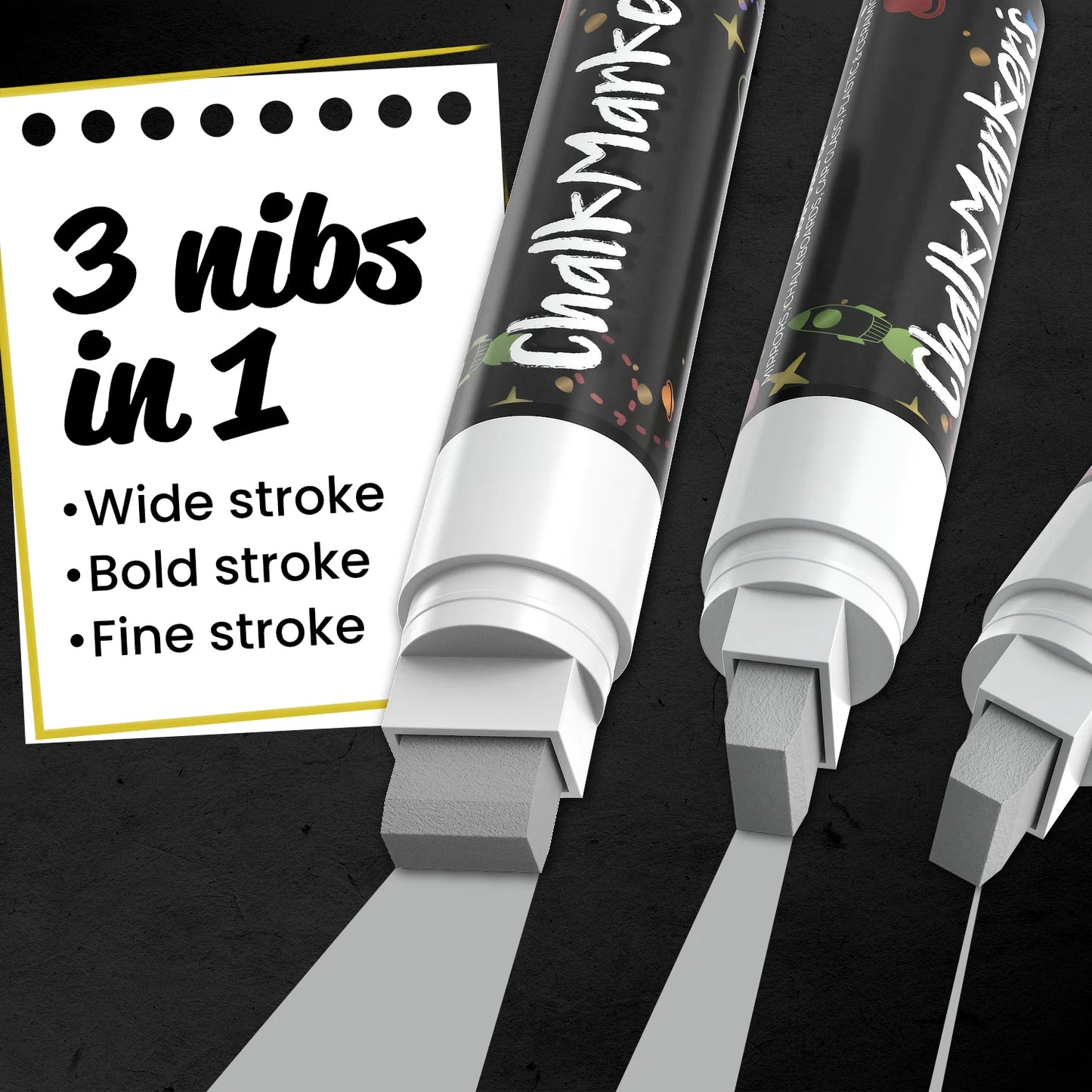 Window Chalk Markers | Pack of 2-15mm Jumbo Nib