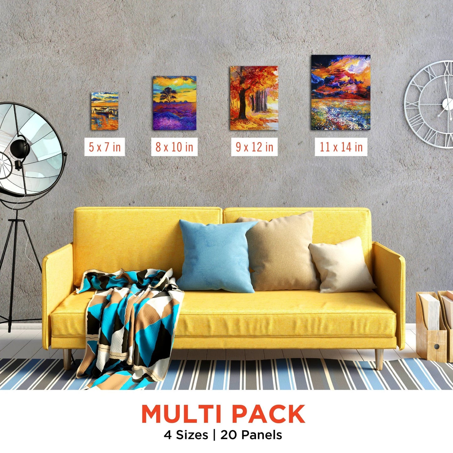 Artist's Bundle: 32 Acrylic Paint + 20 Canvas Panels