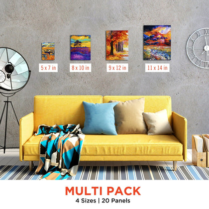 Artist's Bundle: 32 Acrylic Paint + 20 Canvas Panels
