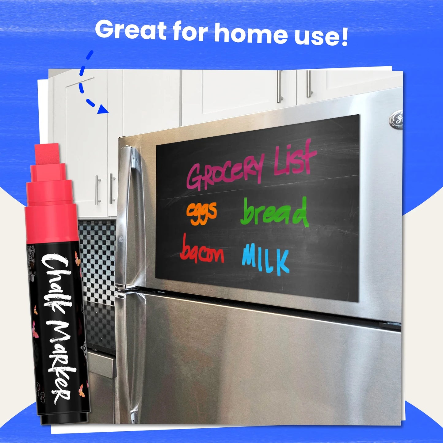 Liquid Chalk Markers with Gold & Silver - 6mm Reversible Nib | Pack of 10