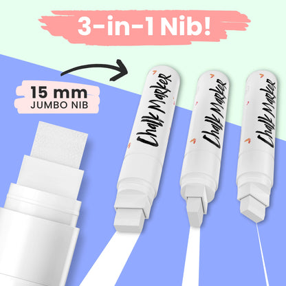 White Chalk Markers - Pack of 4 Pens
