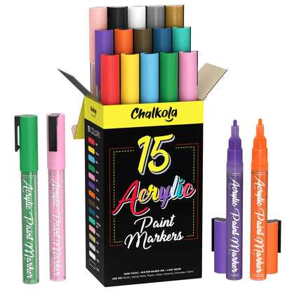 10 Chalk Markers (Gold+Silver) + 15 Acrylic Markers