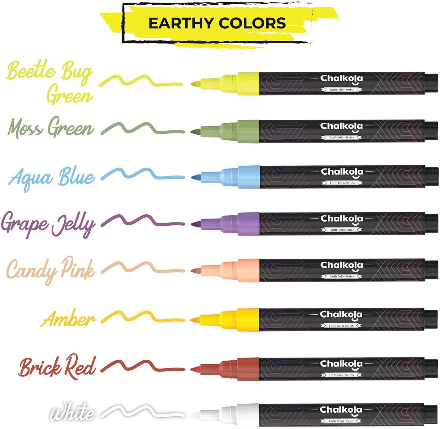 Bundle: 1mm Chalk Markers - Extra Fine Nib | Neon & Earth Colors