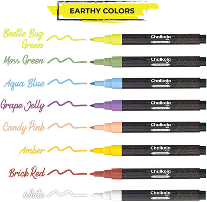 Bundle: 1mm Chalk Markers - Extra Fine Nib | Neon & Earth Colors