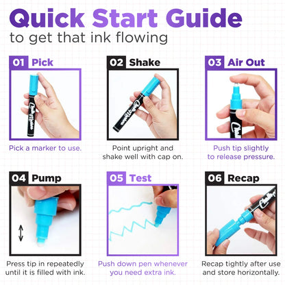 Metallic Chalk Markers with - Pack of 10 Pens