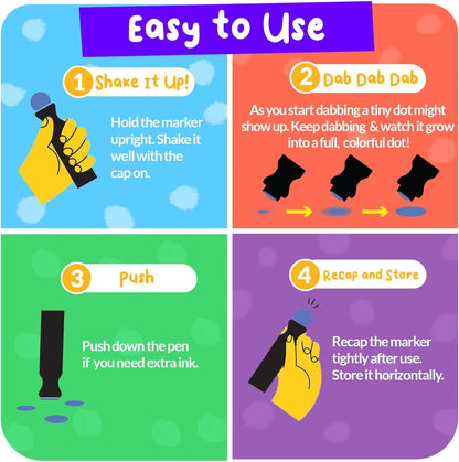 Chalkola 8 Washable Dot Markers for Toddlers