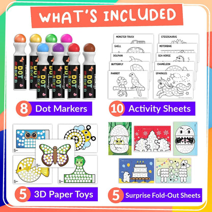 Chalkola 8 Washable Dot Markers for Toddlers
