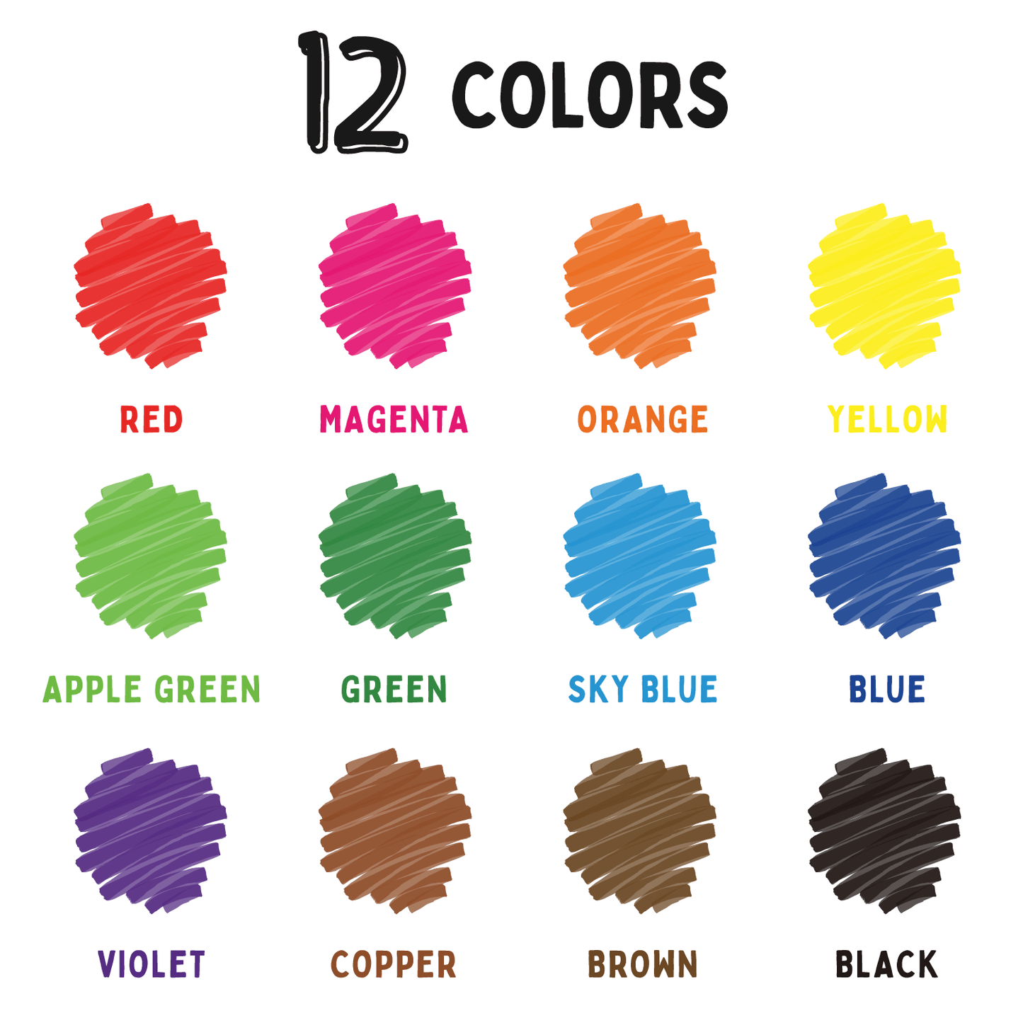 Dry Erase Markers 12 Assorted Colors, Chisel Tip - Set of 60