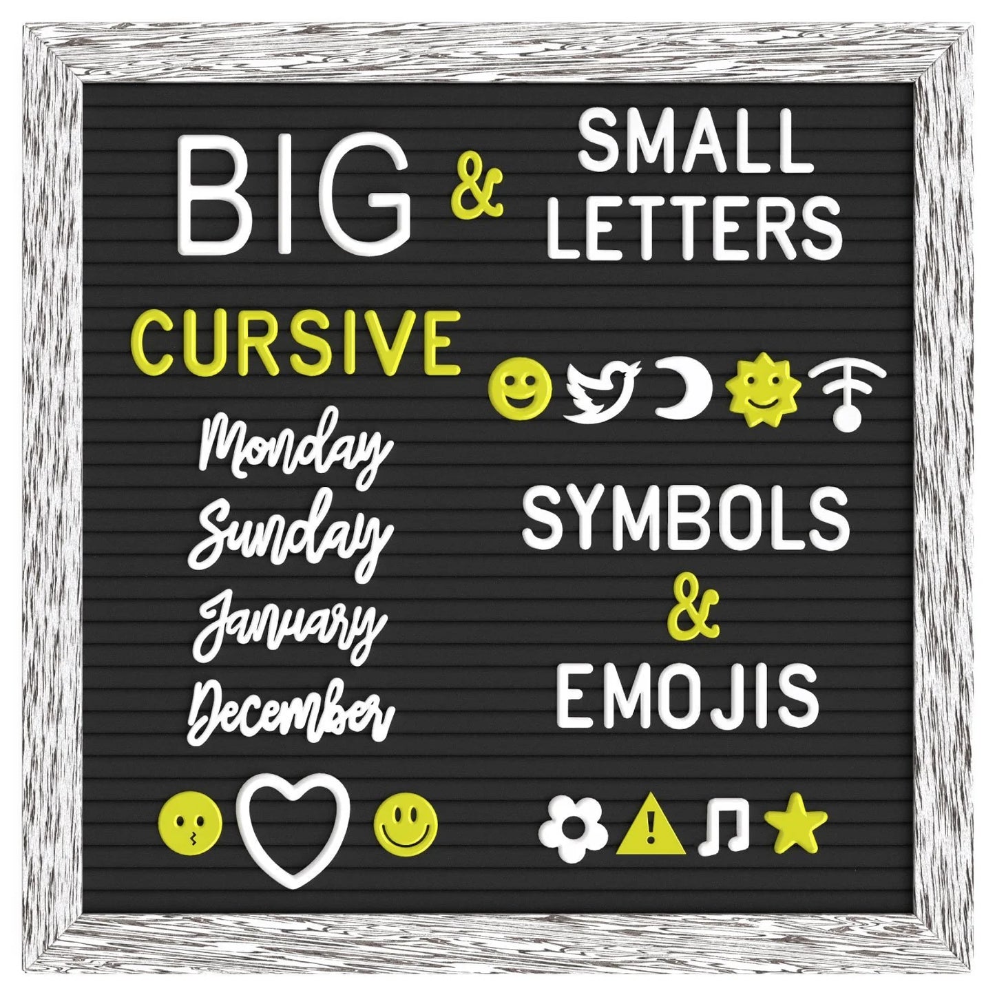Double Sided Rustic Felt Letter Board 12x12 inch | With Pre-Cut Letters