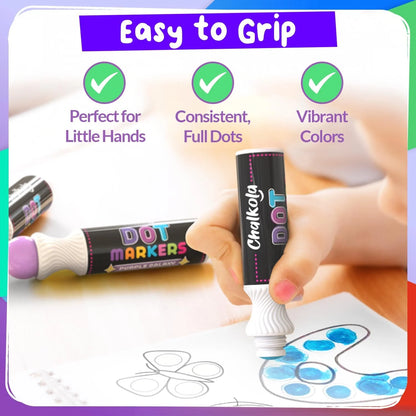 Chalkola 8 Washable Dot Markers for Toddlers