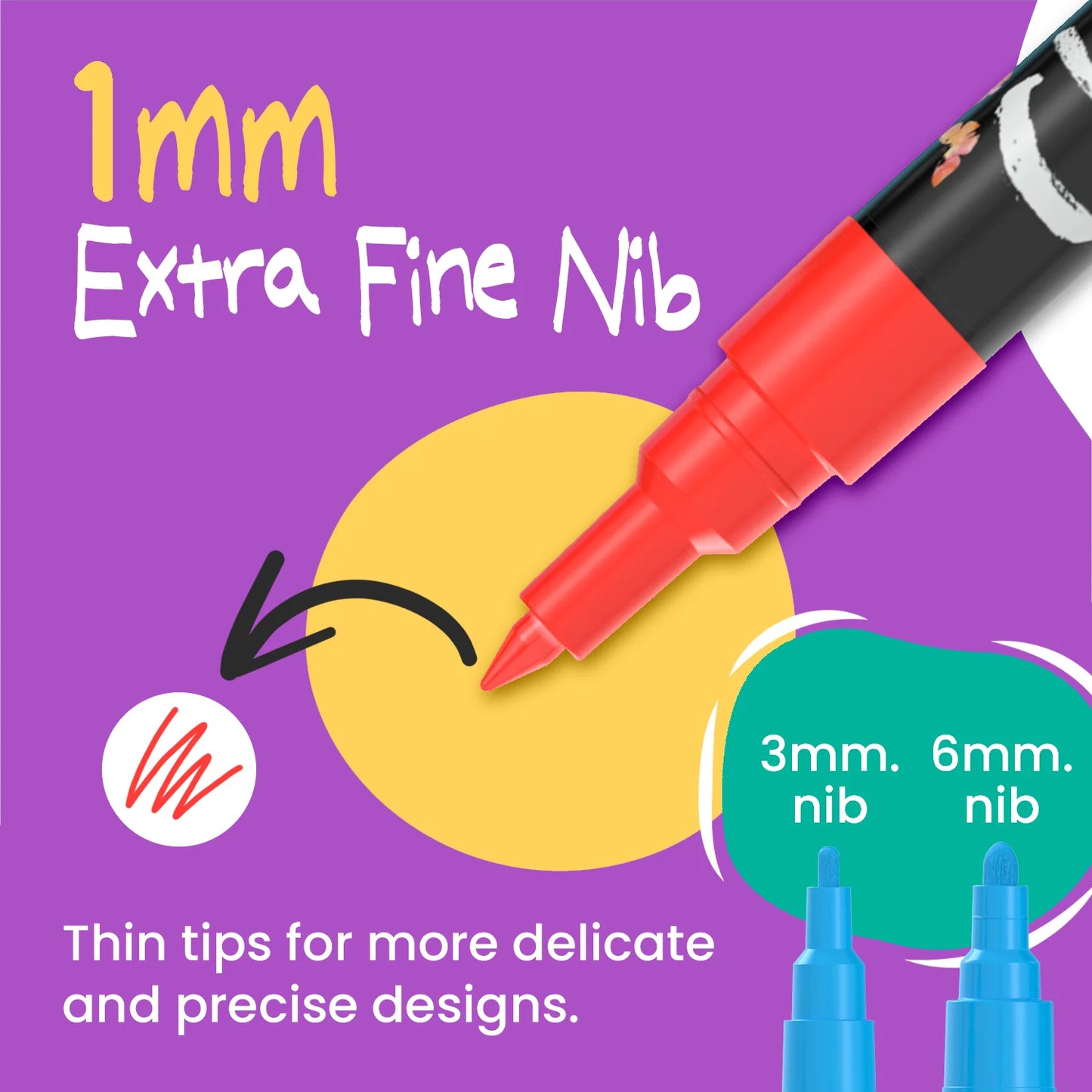 Liquid Chalk Markers with Gold & Silver - 6mm Reversible Nib | Pack of 10