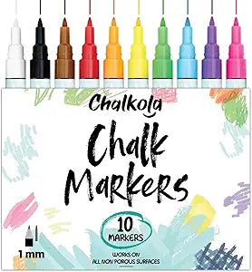 10 Bright 1mm Chalk Markers