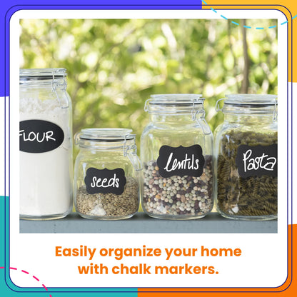 White Chalk Markers - Variety Pack of 6 | Fine and Bold Tip (3mm and 6mm)