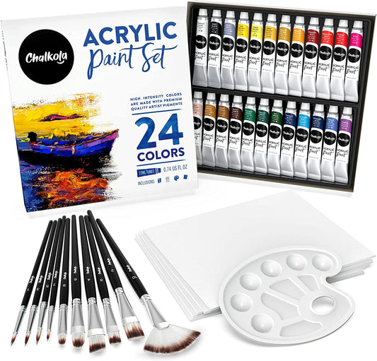 Acrylic Paint Set, 22ml Tubes - Set of 24
