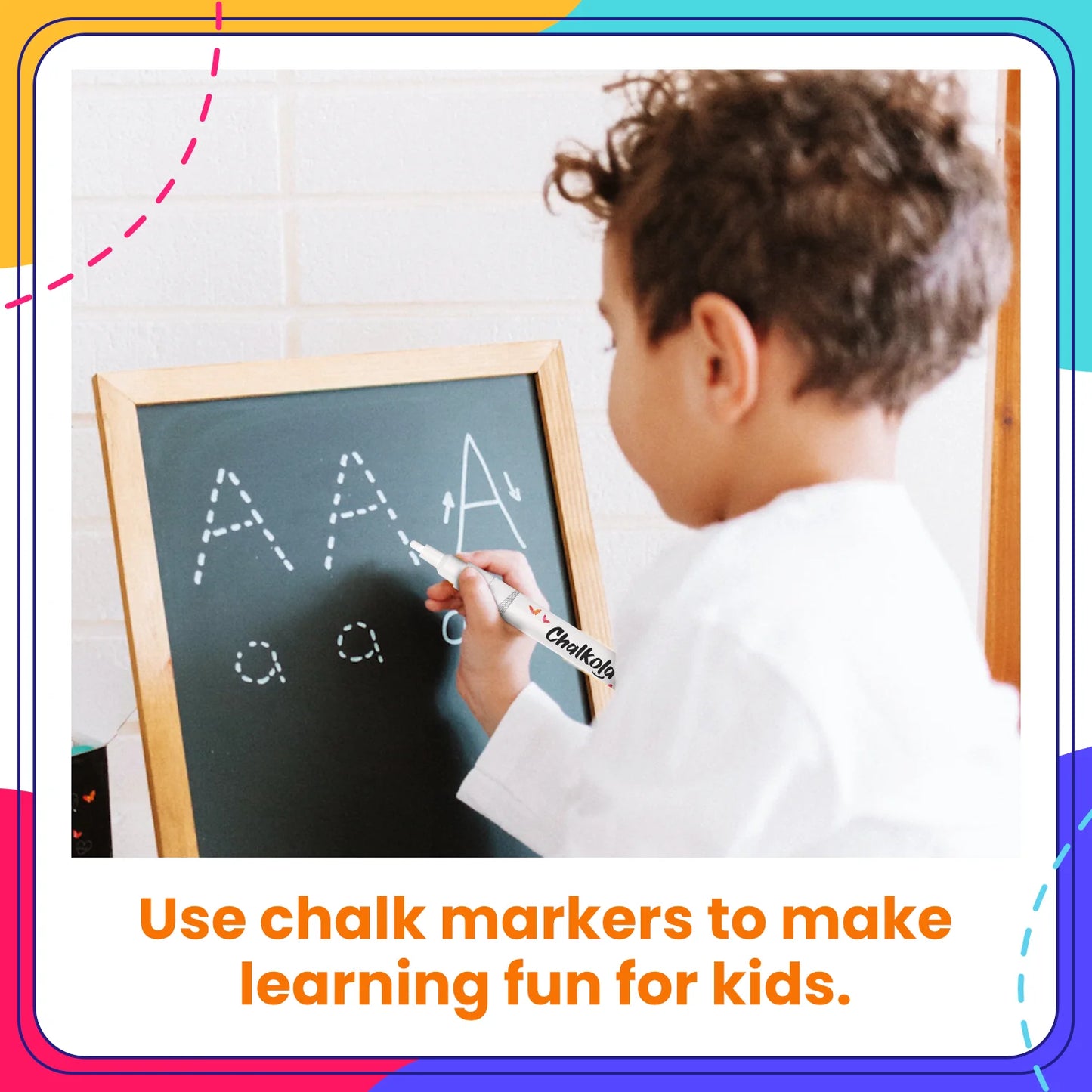 White Chalk Markers - Variety Pack of 6 | Fine and Bold Tip (3mm and 6mm)