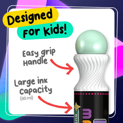 Washable Dot Markers For Kids - Pack of 10 with Activity Book